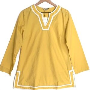 SHUKR long sleeve sunglow & white tunic, Size M